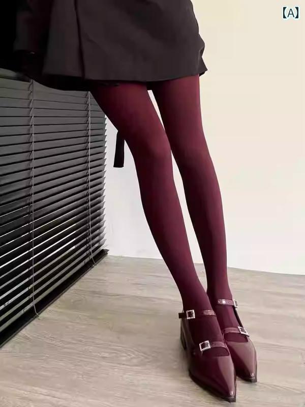 レディース パンツ レディース ビーチで 貝殻を 拾う アンゴラの 赤い パン スト 秋冬 細い ストライプの 女性用 インは わずかに プレス スリム レトロ レギンス