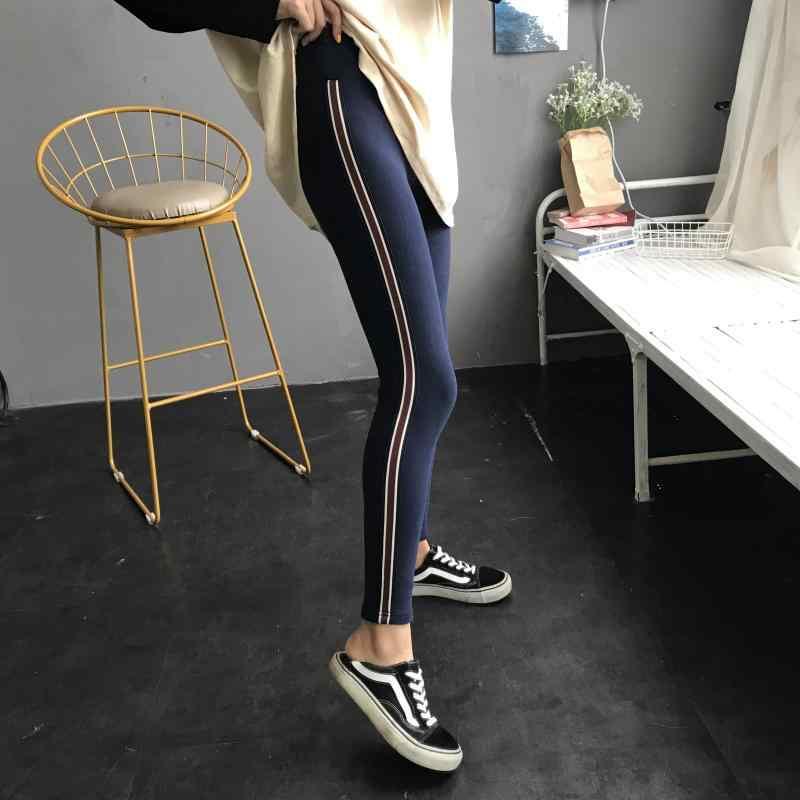 レディース パンツ レディース 2024 秋 ガールフレンド パンツ スポーツ レギンス レディース アウターウェア 韓国 サイド カラー ダブル バー 綿