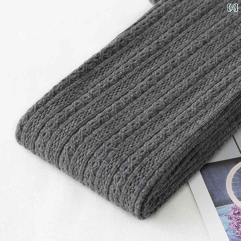 レディース パンツ レディース コットンストライプ ツイストパン スト レディース ミディアム グレー レギンス アウターウェア 裏起毛 厚手 糸 タイツ スリム 秋冬