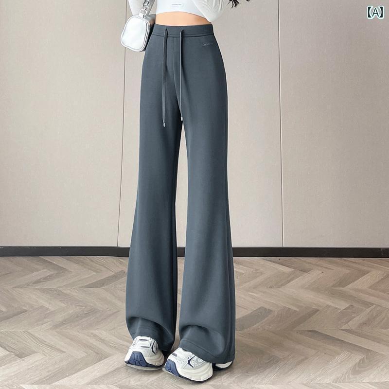 レディース デニム 足長 レディース ブラック モダール フレアパンツ 2025夏 ハイウエスト スリム ストレッチ カジュアル パンツ ワイド レッグ