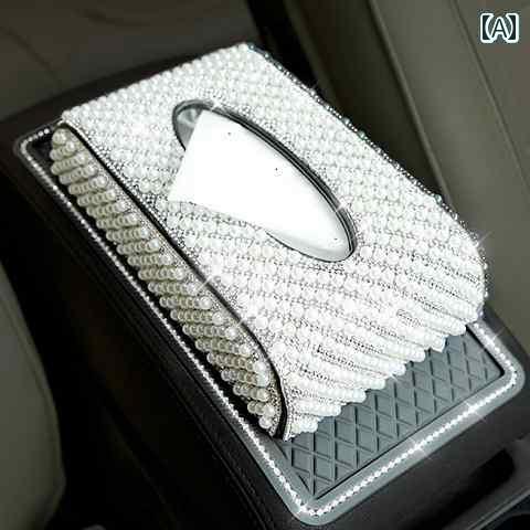 インテリア オブジェ おしゃれ 車内 車用 ティッシュ ボックス パール 女性用 ナプキン 装飾 シート タ..