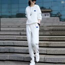 セットアップ スウェット ジャージ 韓国 の 駅の レジャー スポーツ 春秋服 2025 ファッション スーツ 女性 冬 白 長袖 セーター ツーピース