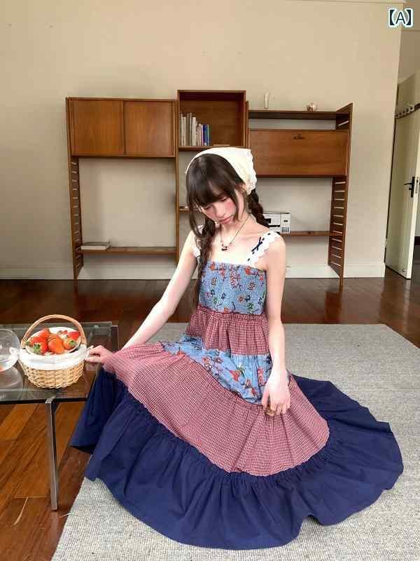 レディース トップス オシャレ 春 チーズ デイ真 夏の 夜の 夢 サスペンダー スカート 2025 春 レトロ ..