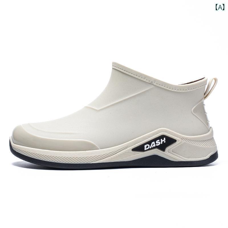 履きやすい 長靴 おしゃれ おしゃれな レインブーツ メンズ 滑り止め 防水 ショート チューブ キッチン シェフ ゴム 靴 洗車 釣り 作業用 ウォーター シューズ