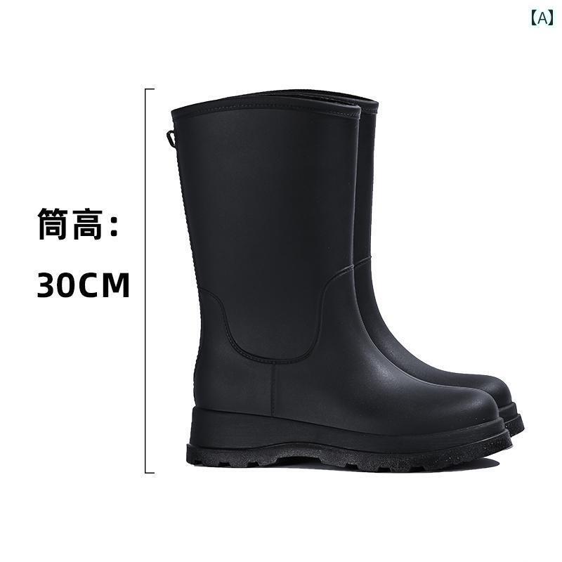 履きやすい 長靴 おしゃれ 女性用 ハイカット レインブーツ 2024年 オール シーズン 対応 防水 滑り止め アウトドアウェア おしゃれ ミッドハイカット ラバーシューズ LFY