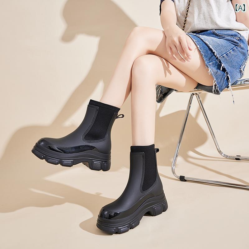 履きやすい 長靴 おしゃれ 女性用 レインブーツ な スタイル 軽量 ソフト ソール 滑り止め 大人用 ラバーシューズ 防水 シューズ ウォーター の 大きいサイズ ブーツ