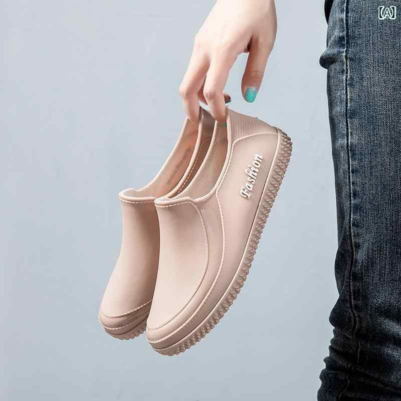 履きやすい 長靴 おしゃれ 夏の ファッション 滑り止め レインブーツ 防水 靴 女性 シェフな ソフト ソール シューズ キッチン 作業 ウォーター ゴム