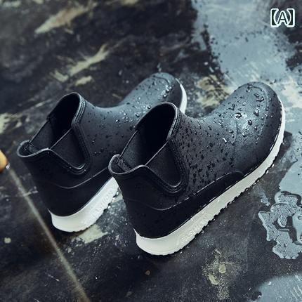 履きやすい 長靴 おしゃれ レインブーツ メンズ 夏 キッチン 作業 防水 滑り止め アウトドア 釣り ファッション ウォーター シューズ ミドル チューブ 労働 保護 ゴム 靴