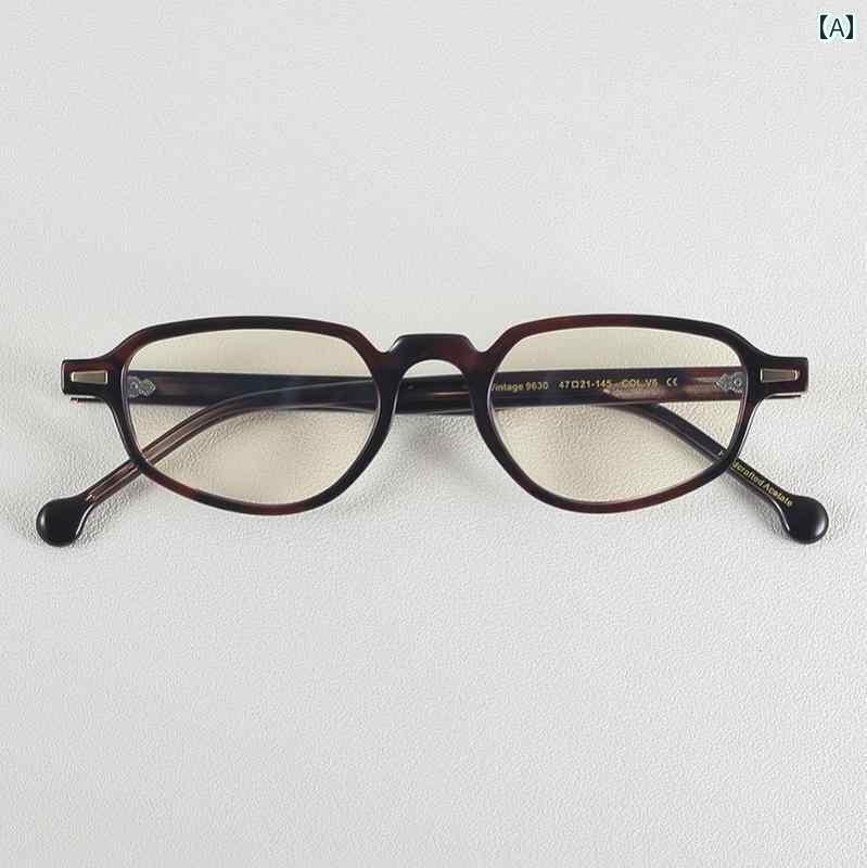 おしゃれ 眼鏡 シンプル Gaozhi 狭 額縁 和風 雑誌 掲載 高級 逆 三角形 プレート メガネ フレーム レ..