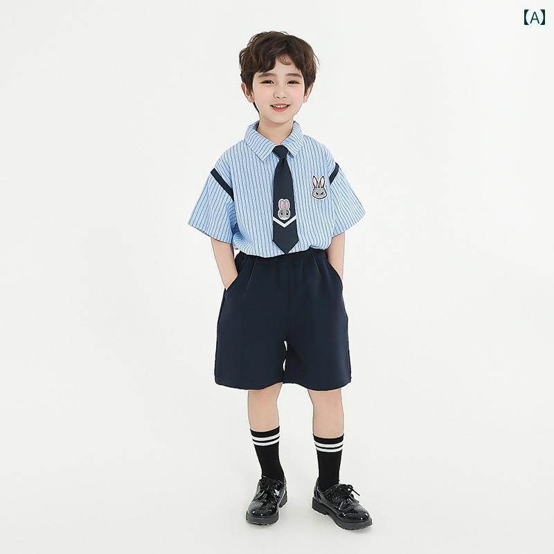 セットアップ キッズ コスプレ 男の子用 シャツ スーツ 夏用 カレッジ スタイル パフォーマンス 服 幼..