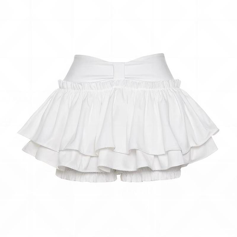 自家製 バレエ スタイルな 白 スカート ハイウエスト a ライン ふわふわ ケーキ パンツ ホット ガール ..
