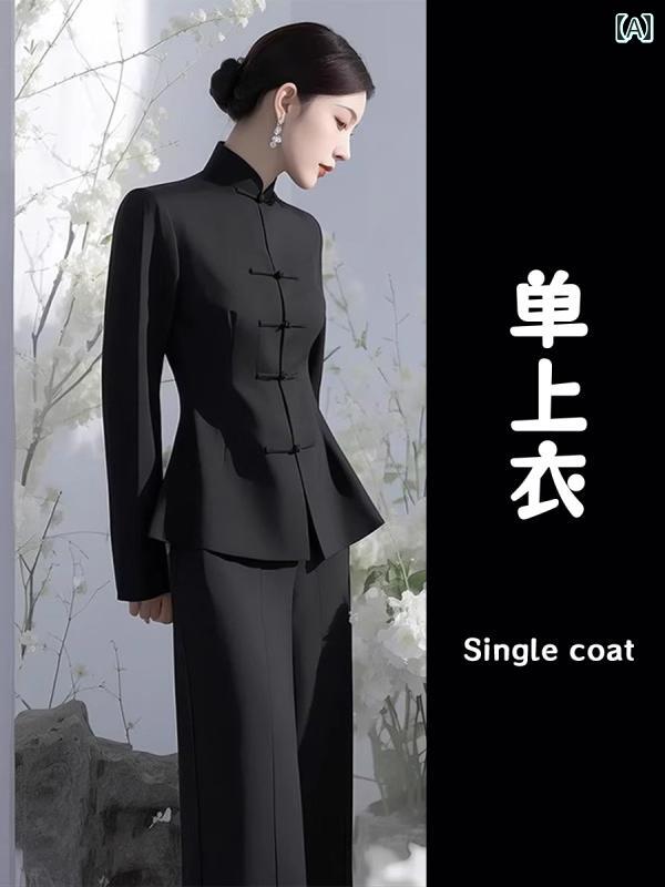 シャツ ワンピース カットソー 韓国 韓国 チャイナ風 小さい ドレス トップ ワイド レッグ パンツ ツーピース スーツ 完全な セット