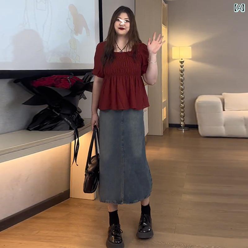 帽子 オシャレ レディース メンズ 大きいサイズ フレンチ パフスリーブシャツ レディース 夏 mm スリム スクエアネック シャツ 小さい トップ