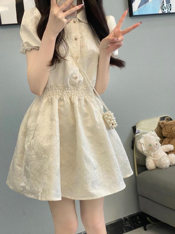 レディース トップス オシャレ 春夏 リッチ ドーター ドレス 女性用 夏用 甘くて ホットな 女の子用 パフスリーブ ランニング用 プリンセス フレンチ小 ウエスト スカート