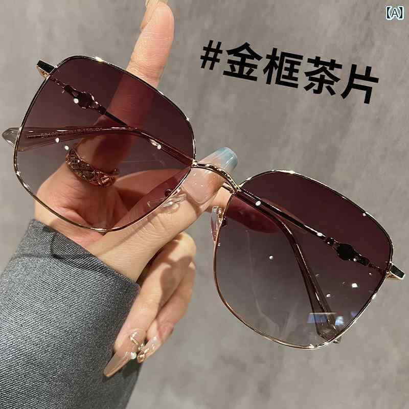 サングラス おしゃれ 眼鏡 女性用 ブラウングラデーション サングラス 大きめ フレーム 偏光 高級 近視用 度 付き 紫外線 カット 顔が 見える 小さめの