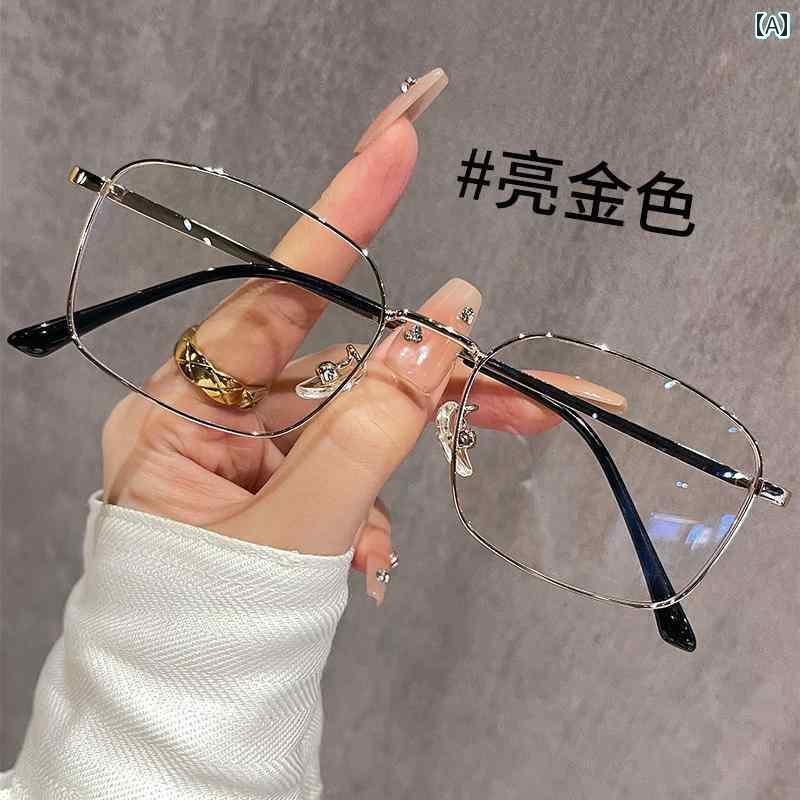 サングラス おしゃれ 眼鏡 近視の メンズ 軽量 チタン 金 ワイヤー メガネ ブルー ライトを ブロック ..