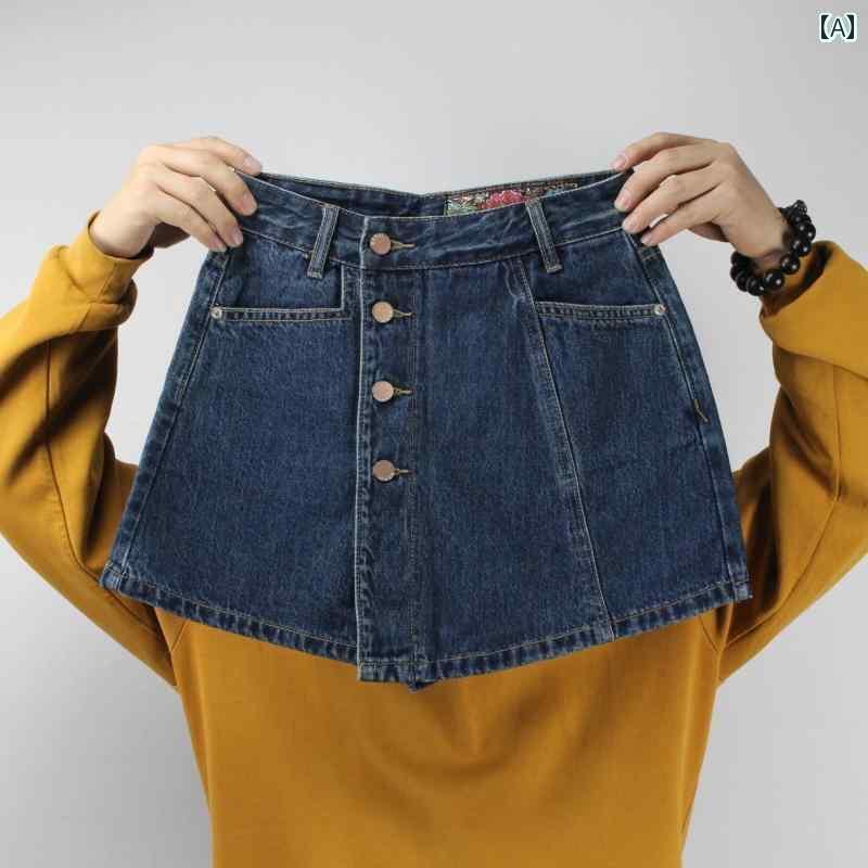 レディース スカート ショートパンツ 2025夏 フラワー 商品 Basha BASHA マルチ ボタン ブルー シンプ..