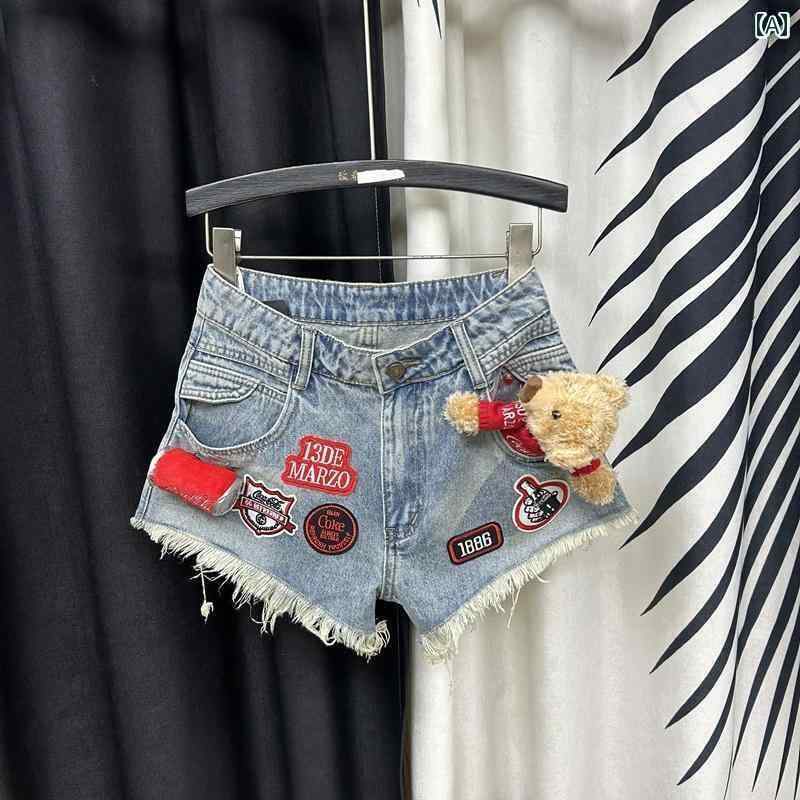 レディース ショートパンツ スカート ブルー ハイウエスト デニムショートパンツ レディース 2025夏 ス..