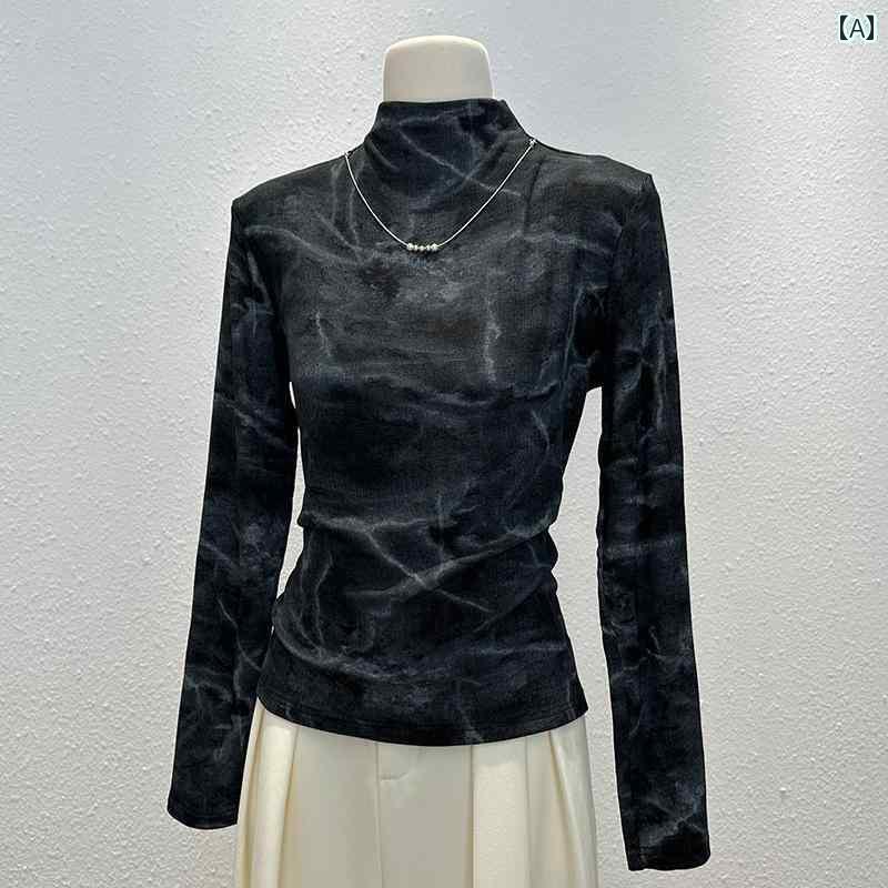 レディース トップス センス ハーフ タートルネック 長袖 Tシャツ レディース 秋 ファッション ネック..