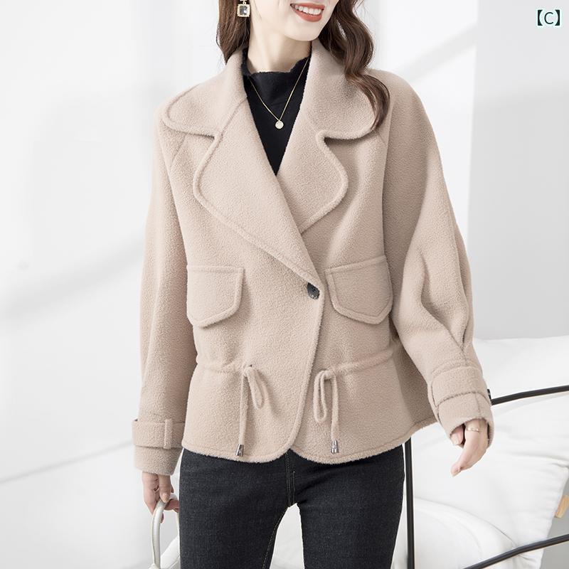 レディース コート シンプル ダブルフェイス カシミヤコート レディース ショート スタイル ハイエンド スモール ウール 2025 春秋 ウエスト コート 冬