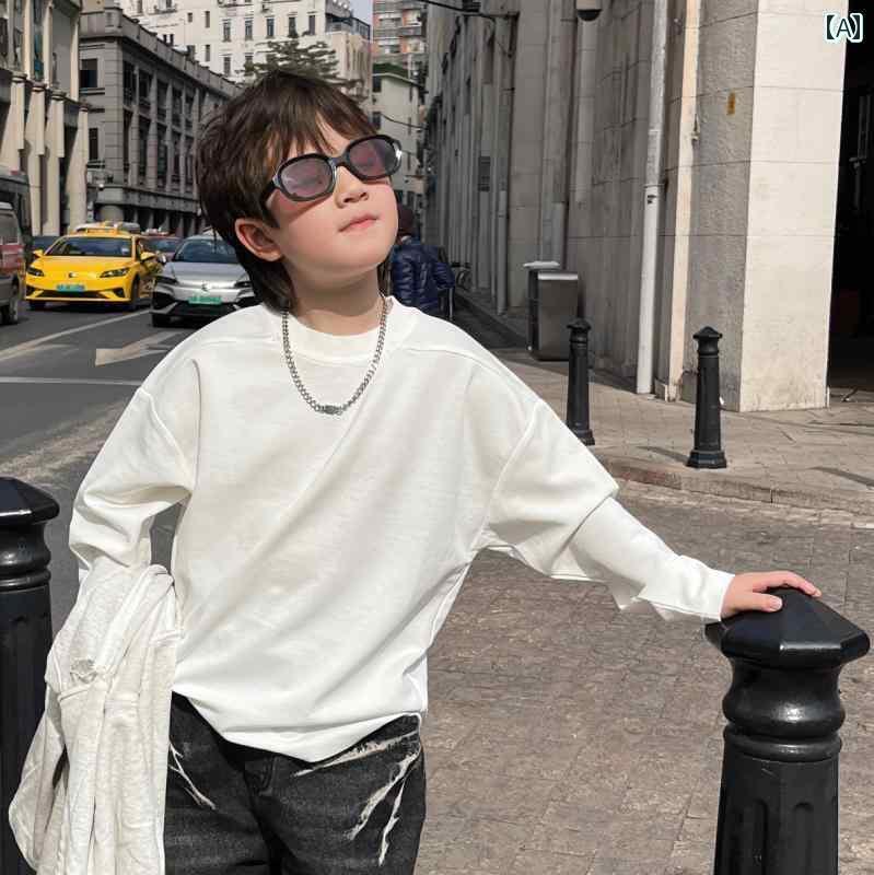 キッズ 子供 トップス かわいい 男の子 春の レイヤリング シャツ 2025 子供用 長袖 万能 トップス Mと..