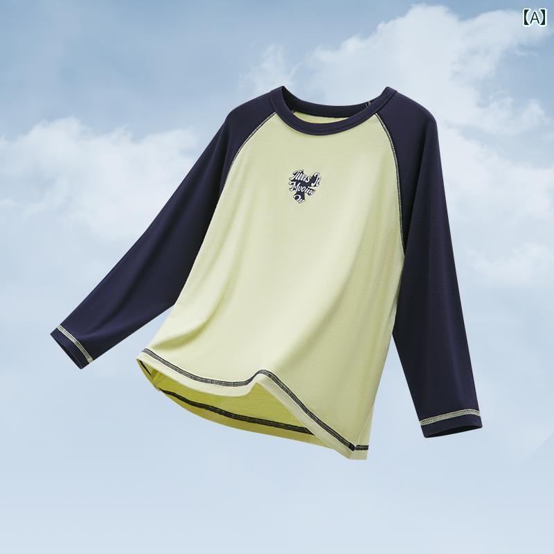 キッズ 子供 トップス かわいい 優れた 品質 子供用 春夏 レイヤリング シャツ 男の子用 長袖 Tシャツ ..