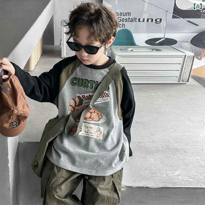 子供服 かわいい おしゃれ 男の子 長袖 Tシャツ 春秋 2025 子供服 春 カジュアル スポーツ レイヤリン..