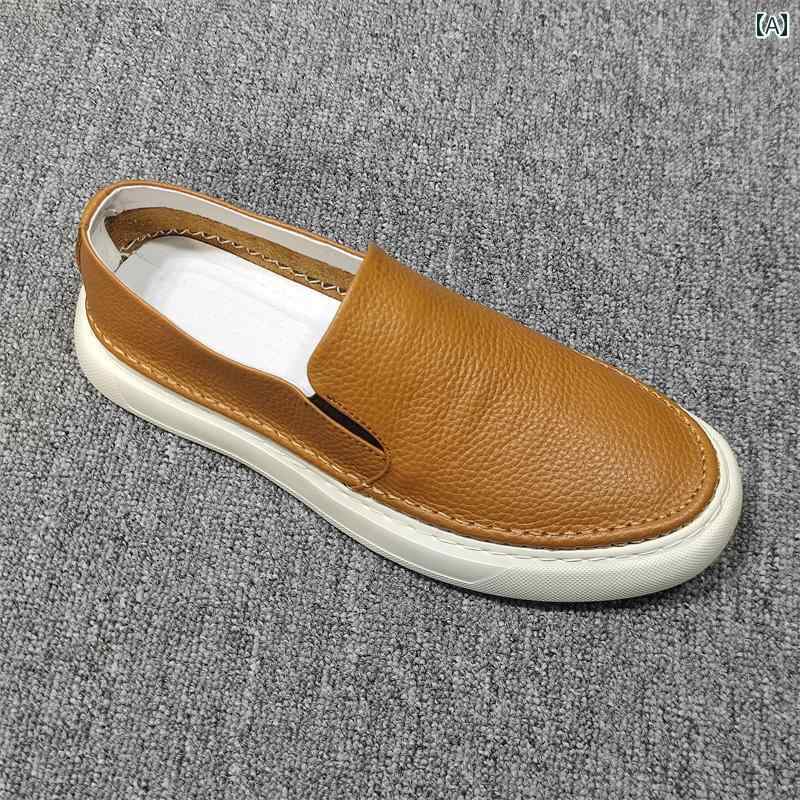 ビジネスシューズ ローファー フォーマル ビジネスシューズ ローファー フォーマル 希少な テール シングル トップレイヤー 牛革 モカシン キャビネットから 取り出され カット ラベル 付き な ワン ステップ カジュアル 通気性の ある 白い 男性用