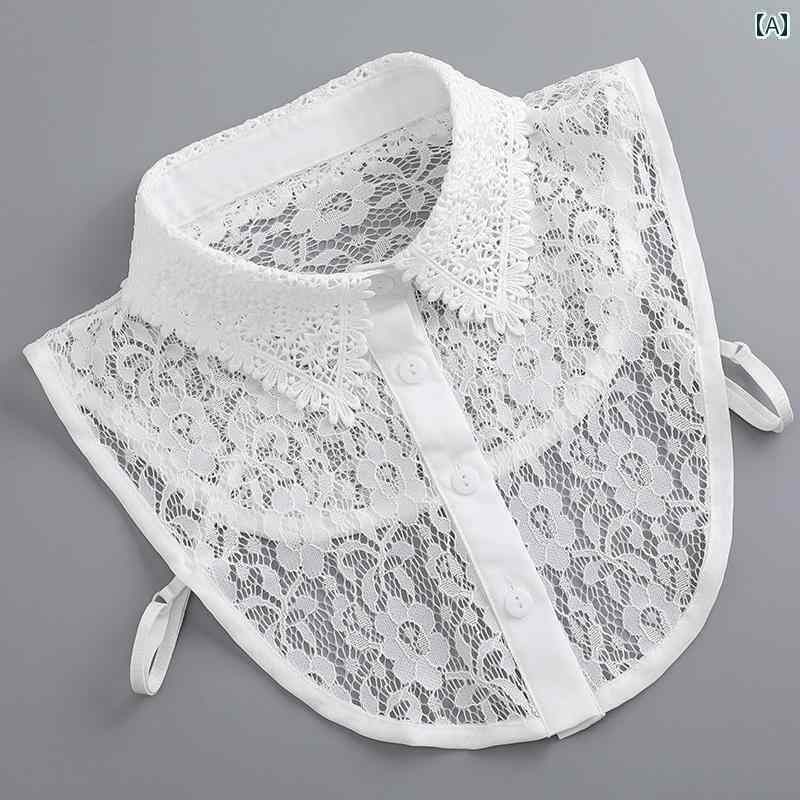 レディース トップス オシャレ フェイクの 襟の レディースの 春秋冬 レースの 通気性の ある カジュア..