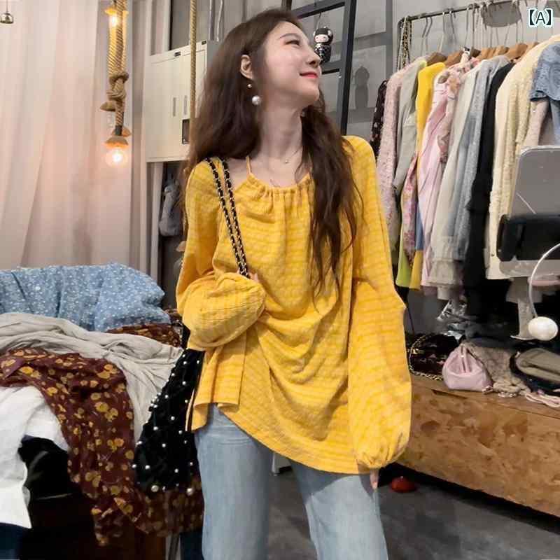 レディース トップス オシャレ 大きいサイズ 韓国 女性用 春夏 mm シック トップス ペーパー マン ホルターネック テクスチャ シャツ