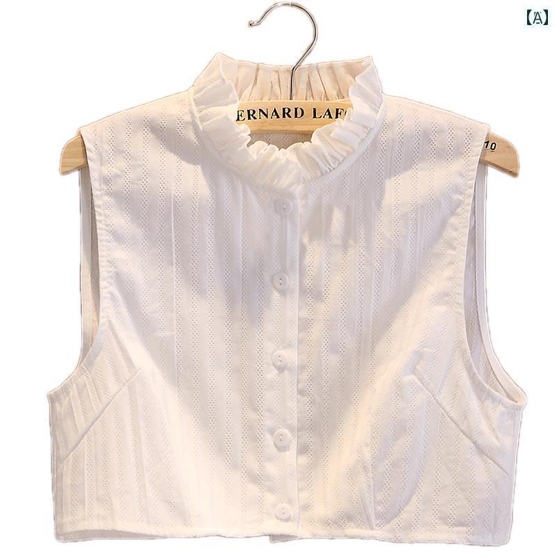 レディース トップス オシャレ フェイク カラー レディース 秋冬 春 高級 綿 シャツ ベスト セーター 装飾 インナーウェア