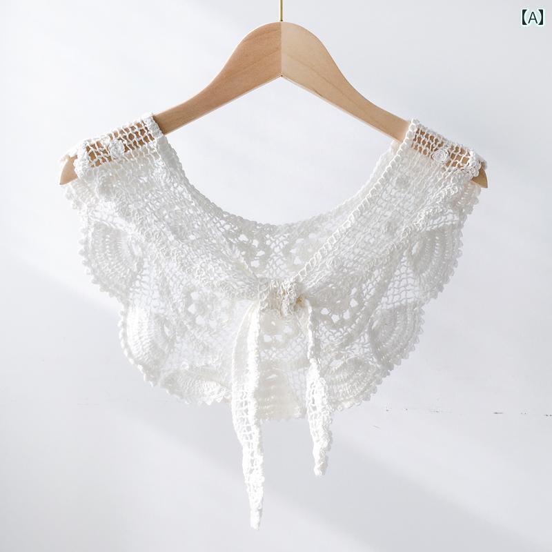 レディース トップス かわいい ニット フック レース アウターウェア 小さい ショール 夏 付け 襟 ショ..