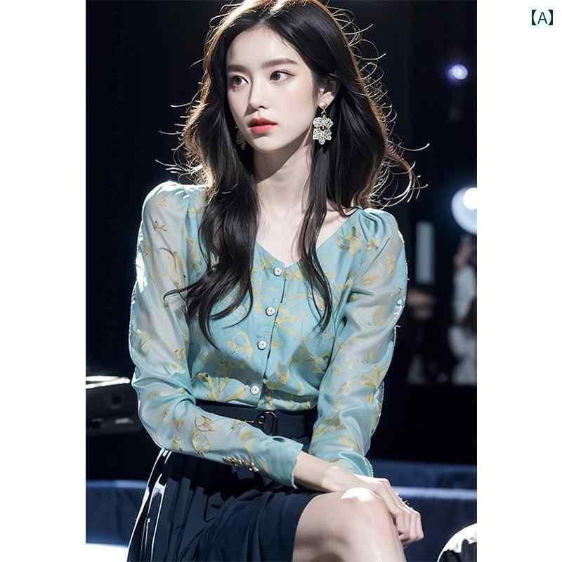 レディース トップス かわいい 杭 州 高級 シルク シャツ レディース 2024 秋 花柄 長袖 桑 絹 トップ