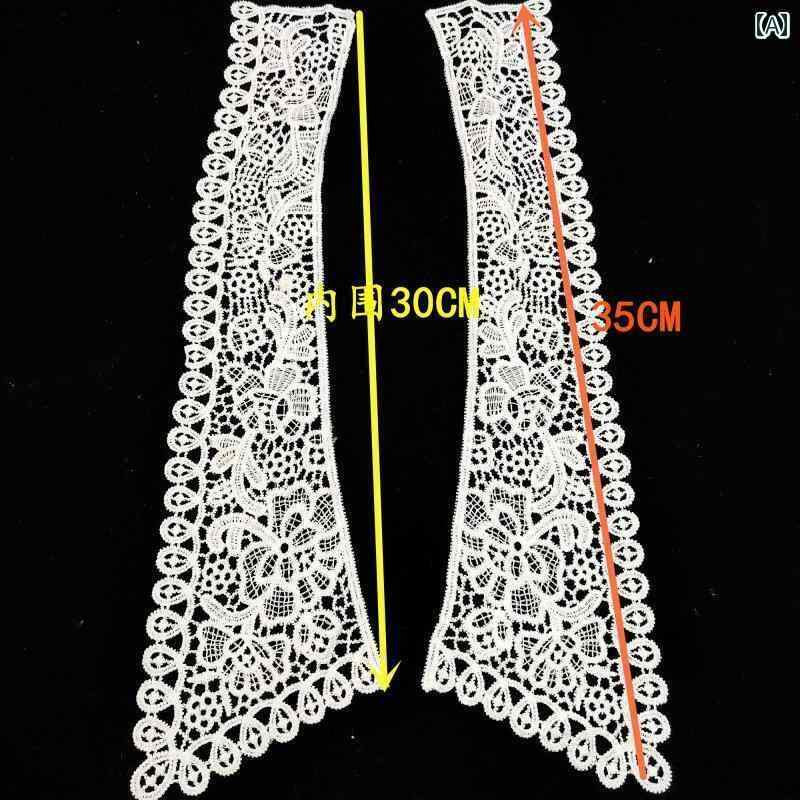 レディース トップス かわいい 2024年 精巧 フェイク カラー 手縫い 装飾 レディース ホワイト 刺繍 レース ダブル ショール(4)