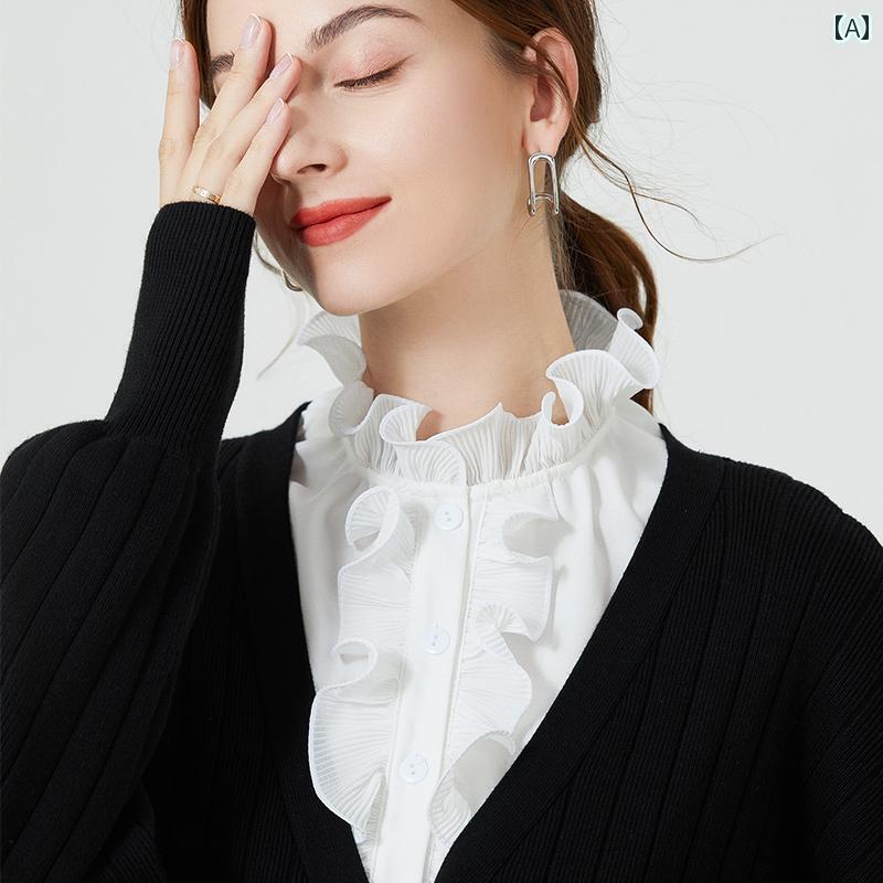 レディース トップス かわいい 女性用 フェイク カラー レディースシャツ 秋冬 春 セーター レイヤリン..