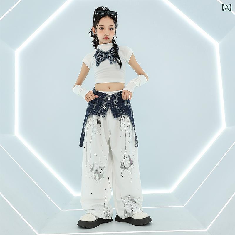 セットアップ キッズ おしゃれ ストリート ダンスの 子供服 女の子用 ジャズ ダンス 衣装 ヒップ ホッ..