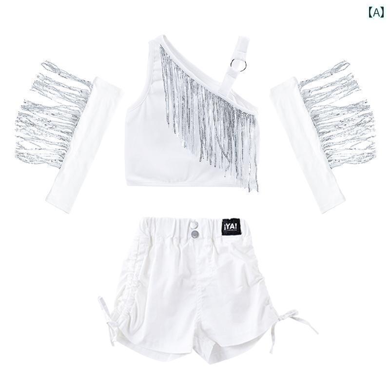 ダンス衣装 セットアップ ジャズ ダンスの 女の子 服 クールな ジャズの おしゃれな スーツ 子供の パ..