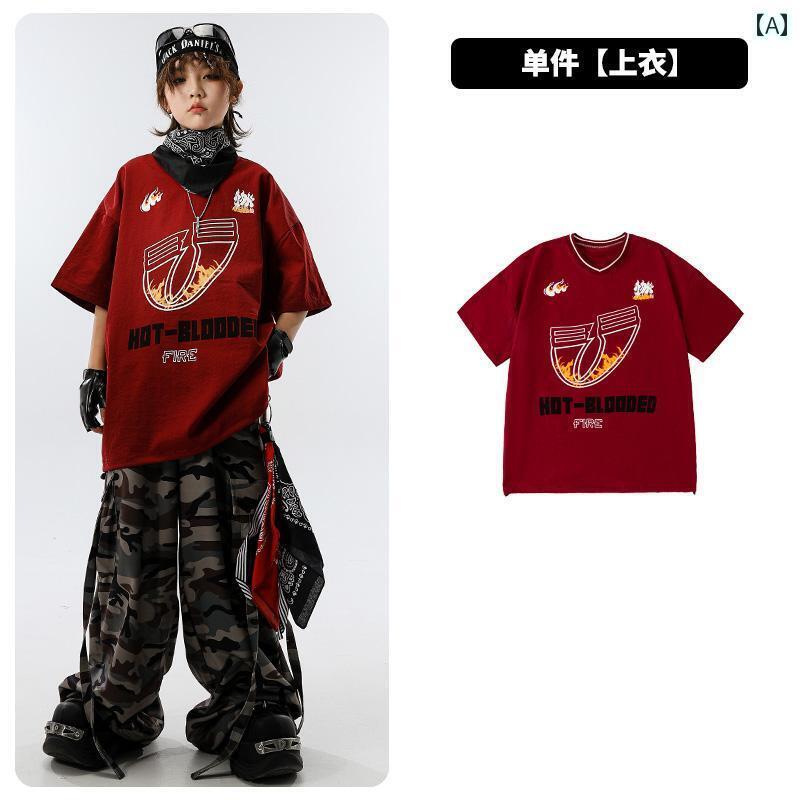 ダンス衣装 セットアップ 子供用 ストリート ダンス ファッション 服 男の子用 ヒップ ホップ パフォー..