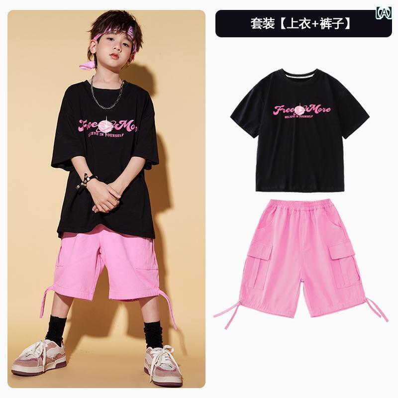 オシャレ ダンス衣装 セットアップ 子供の 日の ストリート ダンス ファッション 服 男の子と 女の子用..