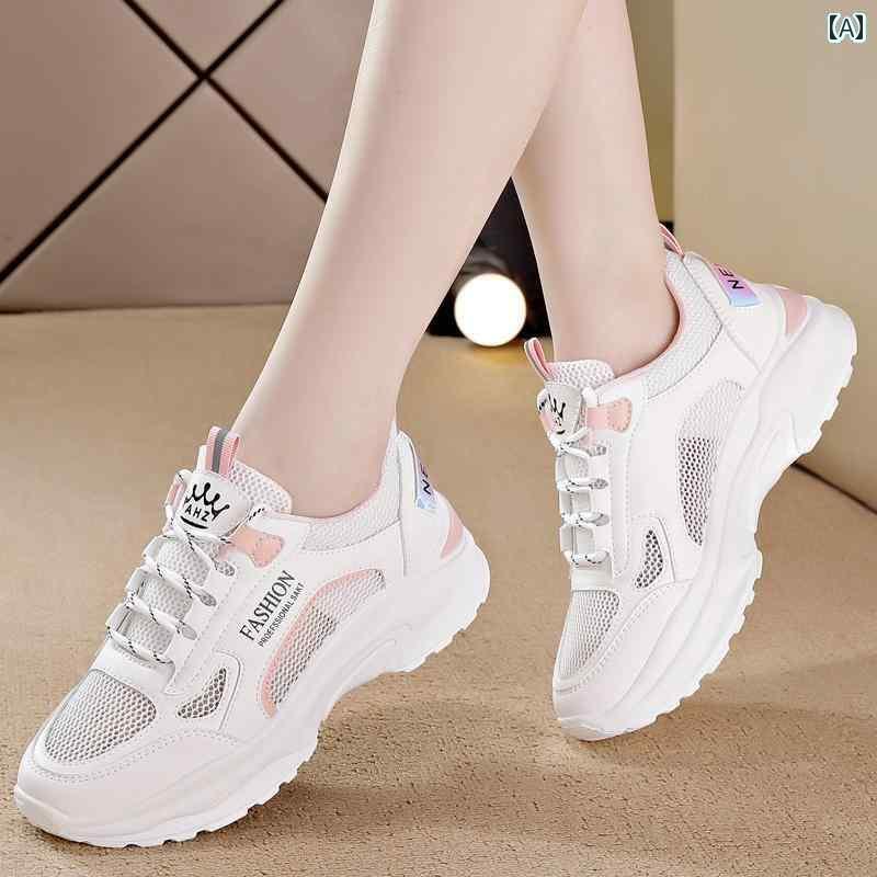 レディース スニーカー かわいい 夏用 メッシュ 通気性 マザーズ シューズ カジュアル レディーススポーツ ソフト ソール レディースシューズ フラッグシップ トラベル