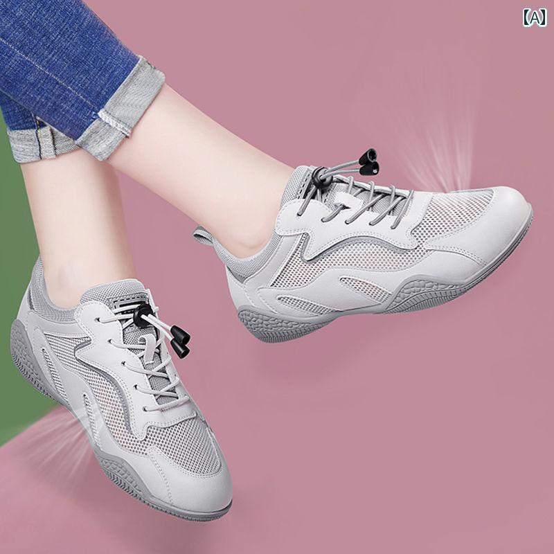 レディース スニーカー かわいい レディース 夏用 メッシュ 通気性 スポーツ シューズ 軽量 ソフト ソール 薄型 シングル マザー ウォーキング トラベル