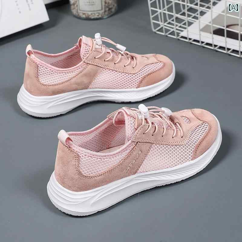 レディース スニーカー かわいい 李 寧同 型 レディースシューズ 夏 薄型 通気性 マザーズ シューズ ワン ステップ大 メッシュ 表面 女性