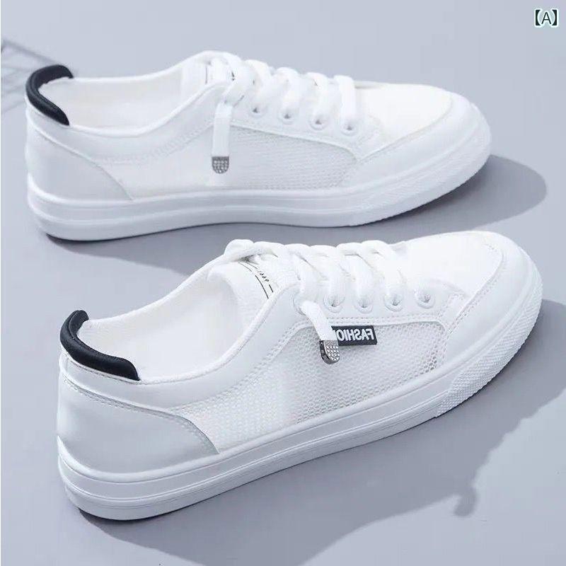 室内シューズ ウォーキングシューズ ランニングシューズ 小さい 白い 靴の レディース 靴 夏の新 シングル 春秋 メッシュ 通気性 キャンバス 薄 スポーツ シューズ ボード