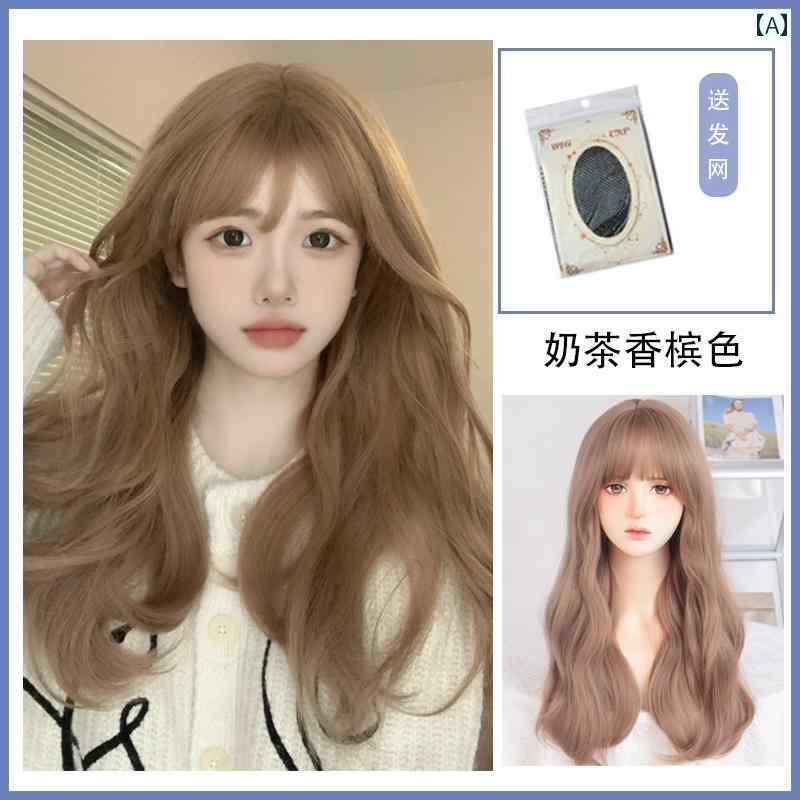 ウィッグ ロング ロングヘア ウィッグ 女性 ロング ヘア 夏 ビッグウェーブ カーリーヘア ウォーター ..