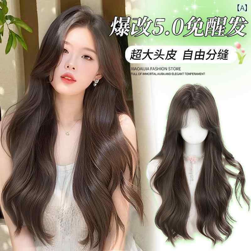 フルウィッグ かわいい ロング 【 爆発的 変化 50】新 アップグレード ママような 大きい 頭 皮の カール ウィッグ 女性用 ビッグウェーブ ニードル ハンドリング ヘッド ピース