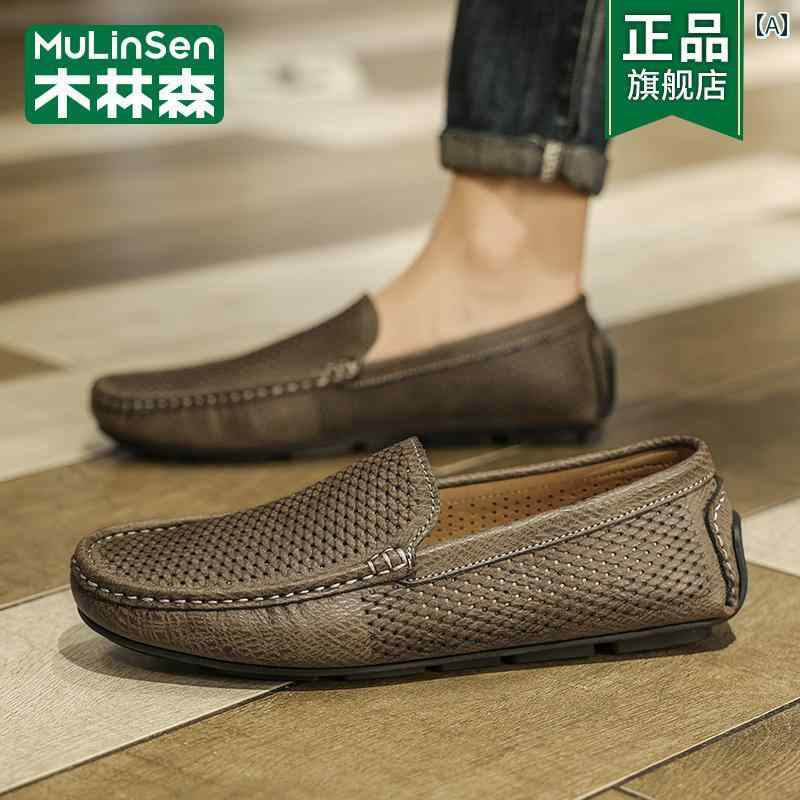 ビジネスシューズ ローファー フォーマル ビジネスシューズ ローファー フォーマル ムリ ンセン レザーシューズ メンズ 2025 春 通気性 革 カジュアル 英国 レトロ ワン ステップ 軽量 高級 ヒキガエル シューズ