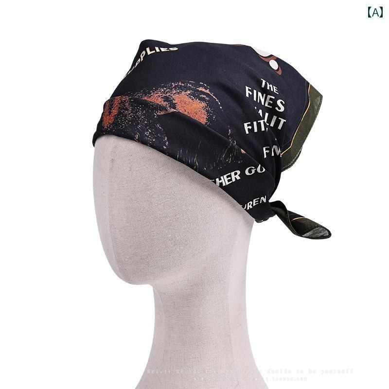 ヘアバンド ターバン レディース アメリカン レトロ ヘッド スカーフ 女性 ヒップ ホップ ストリート ..