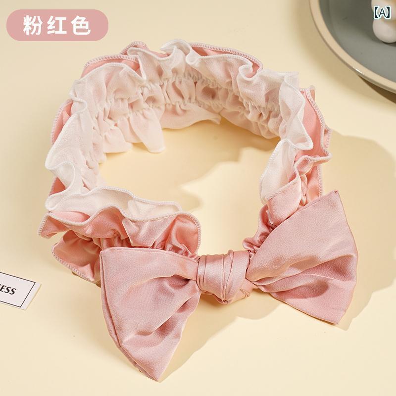 ヘアバンド ターバン レディース 夏に 顔を 洗う 女性用 ヘア バンド かわいい つば 広の ネットの 弓..