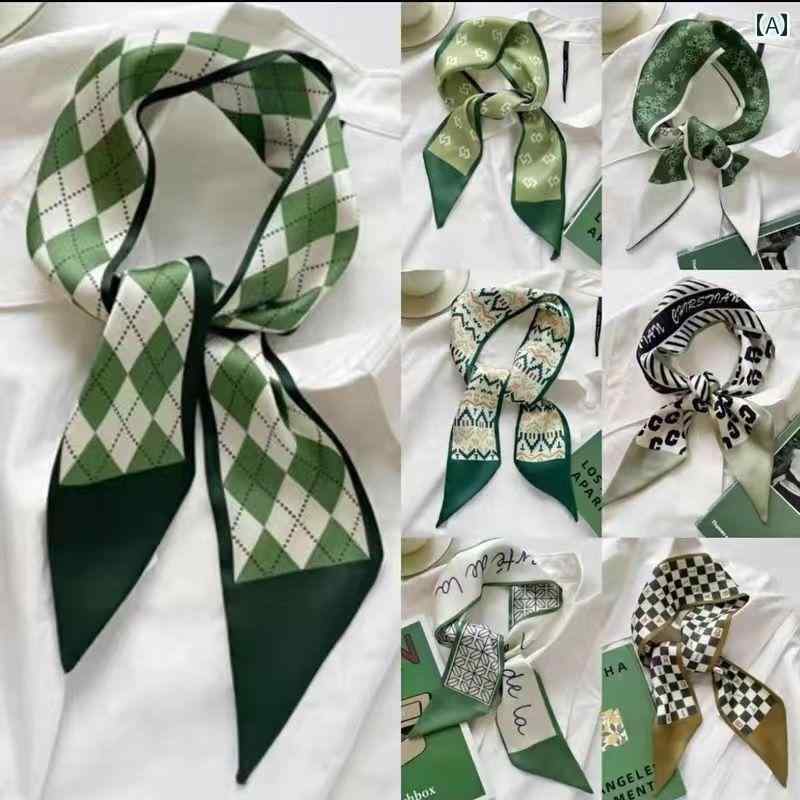 ターバン ヘアバンド レディース フレンチ シャツと 長い シルクスカーフ バッグの 持ち手と リボンで ..