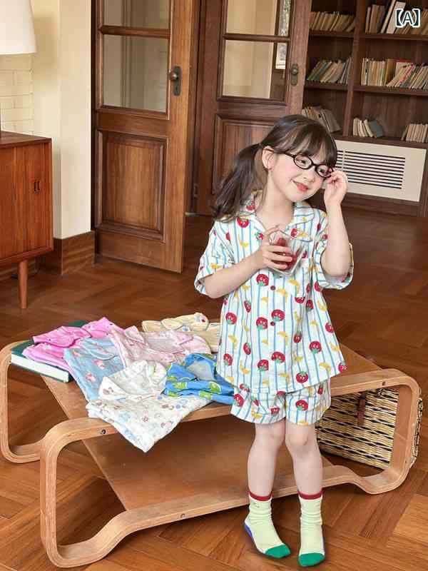 パジャマ キッズ 長袖 半袖 子供用 パジャマ セット 夏 コットン ベビー エアコン シャツ 男の子 女の子 半袖 ショート パンツ ホームウェア